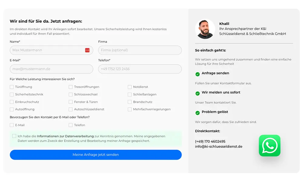 Effiziente Kontaktaufnahme