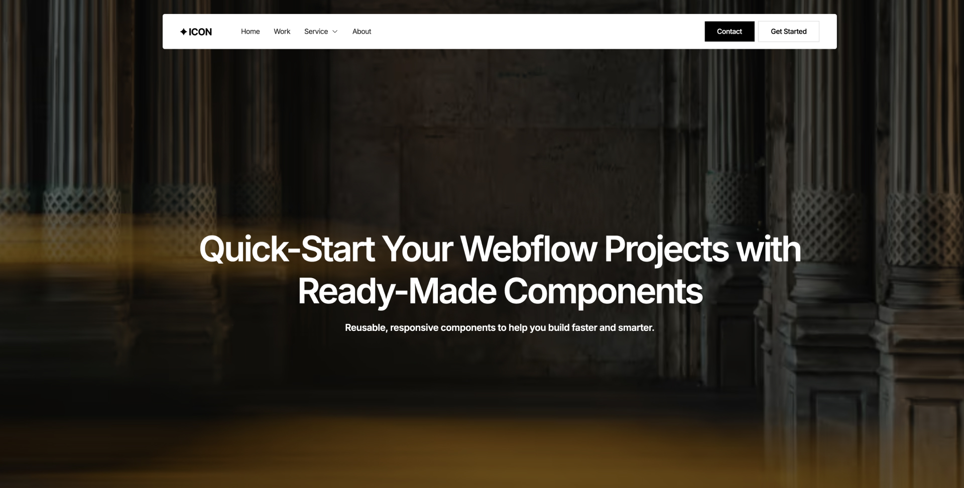 Hero section with headline, CTA buttons, and modern product image gallery.