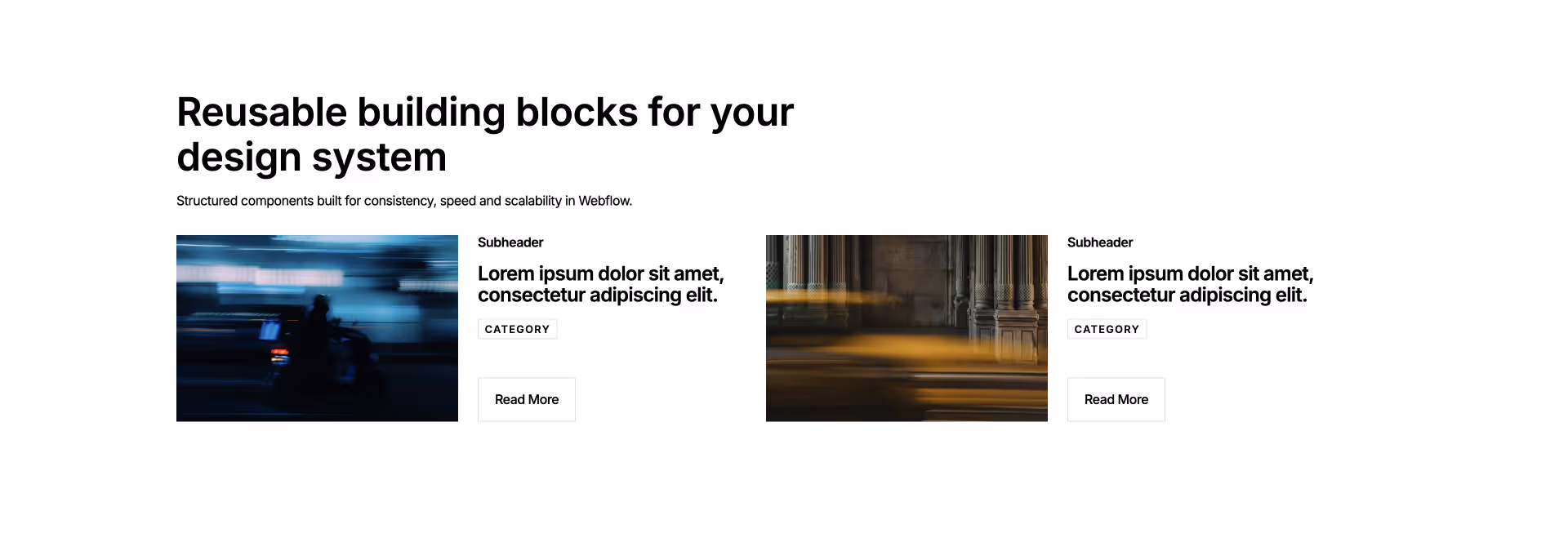Avatar-based testimonial card Webflow component