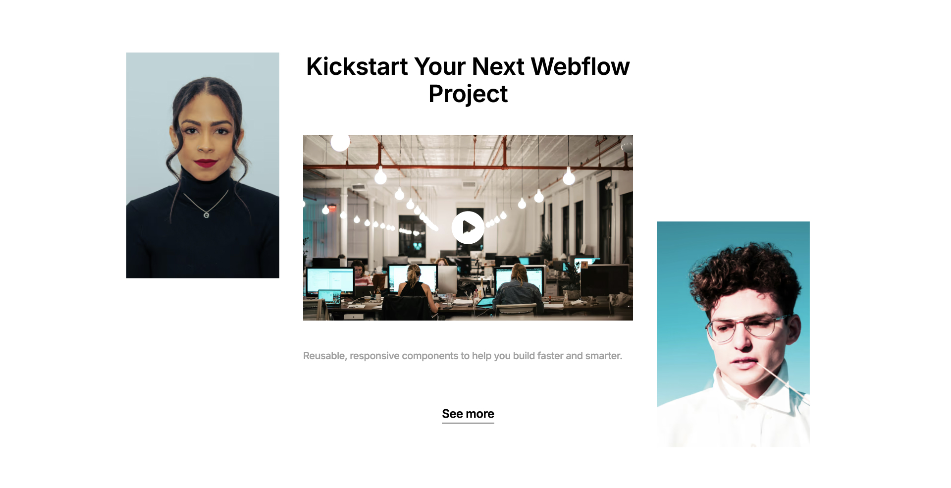 Benefits list Webflow component with checkmarks