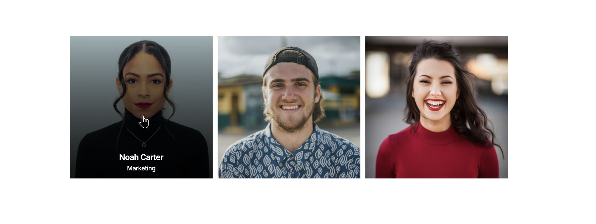 Team members profile cards — Webflow component