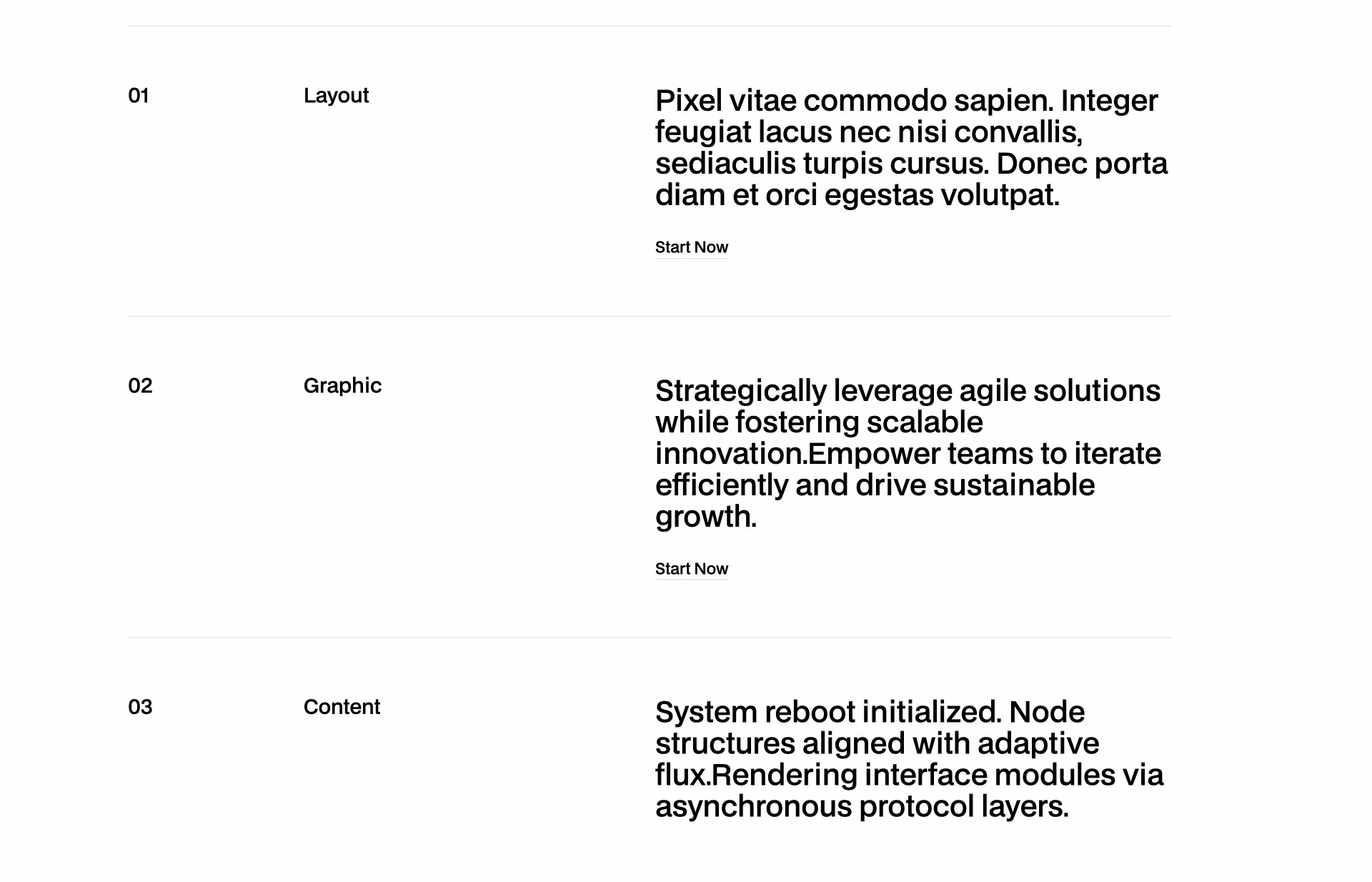 Two-column list Webflow component with structured layout