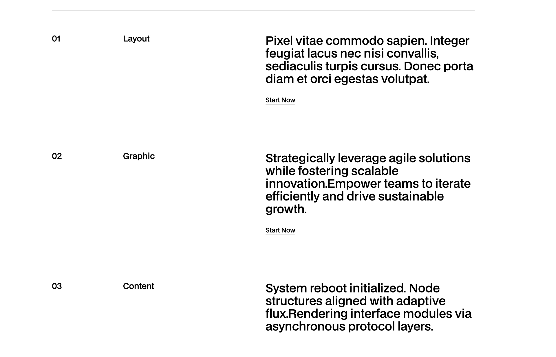 Two-column list Webflow component with structured layout
