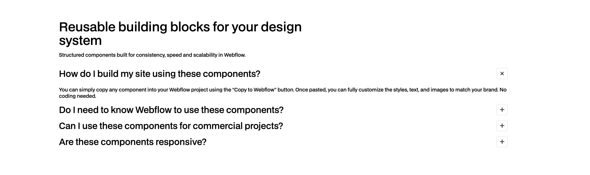 Accordion Webflow Component