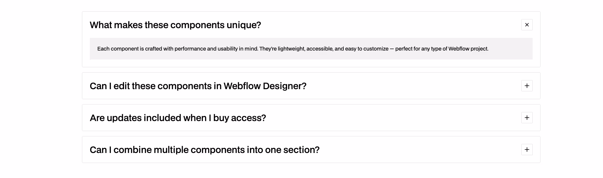 Accordion Webflow Component