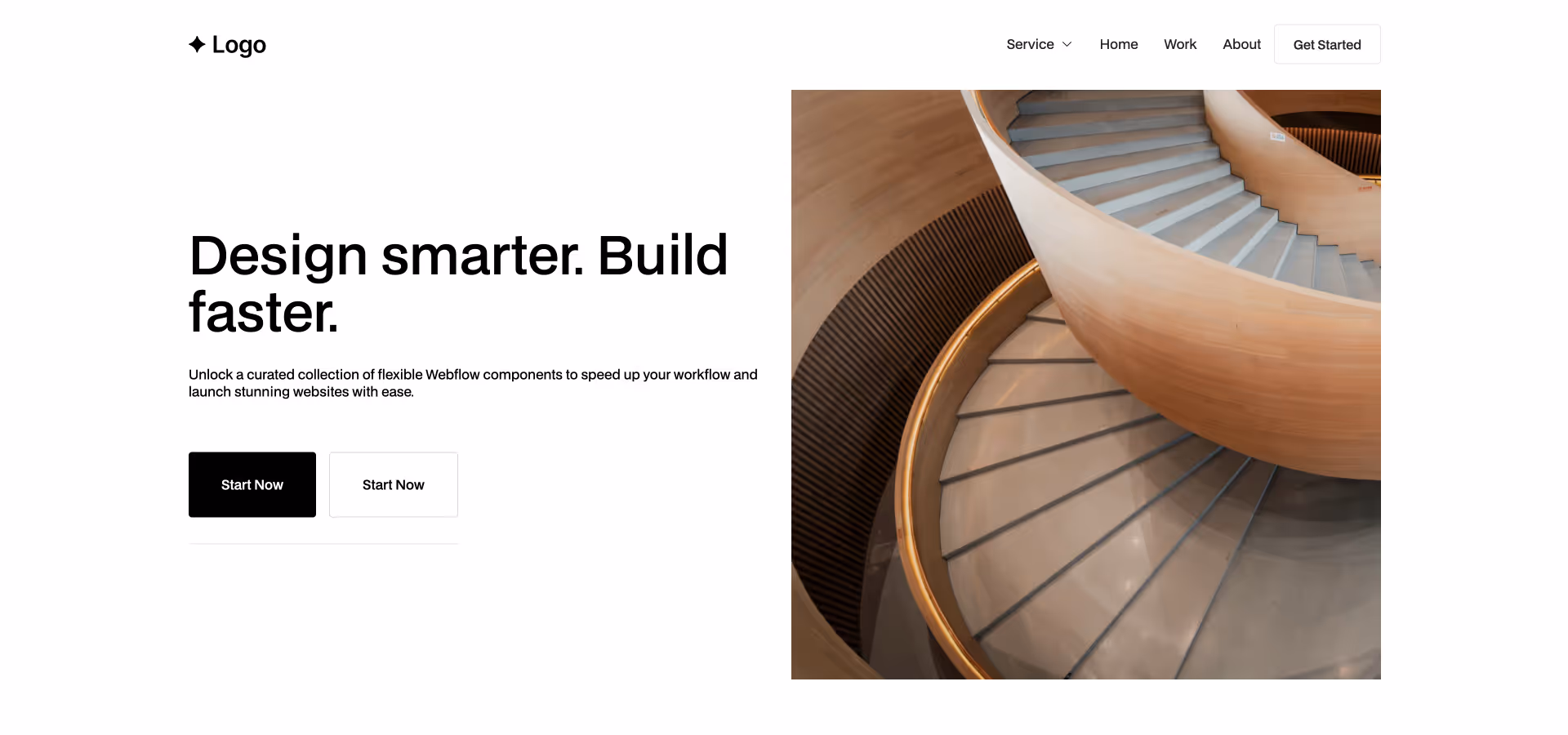 Gradient background hero Webflow component with CTA