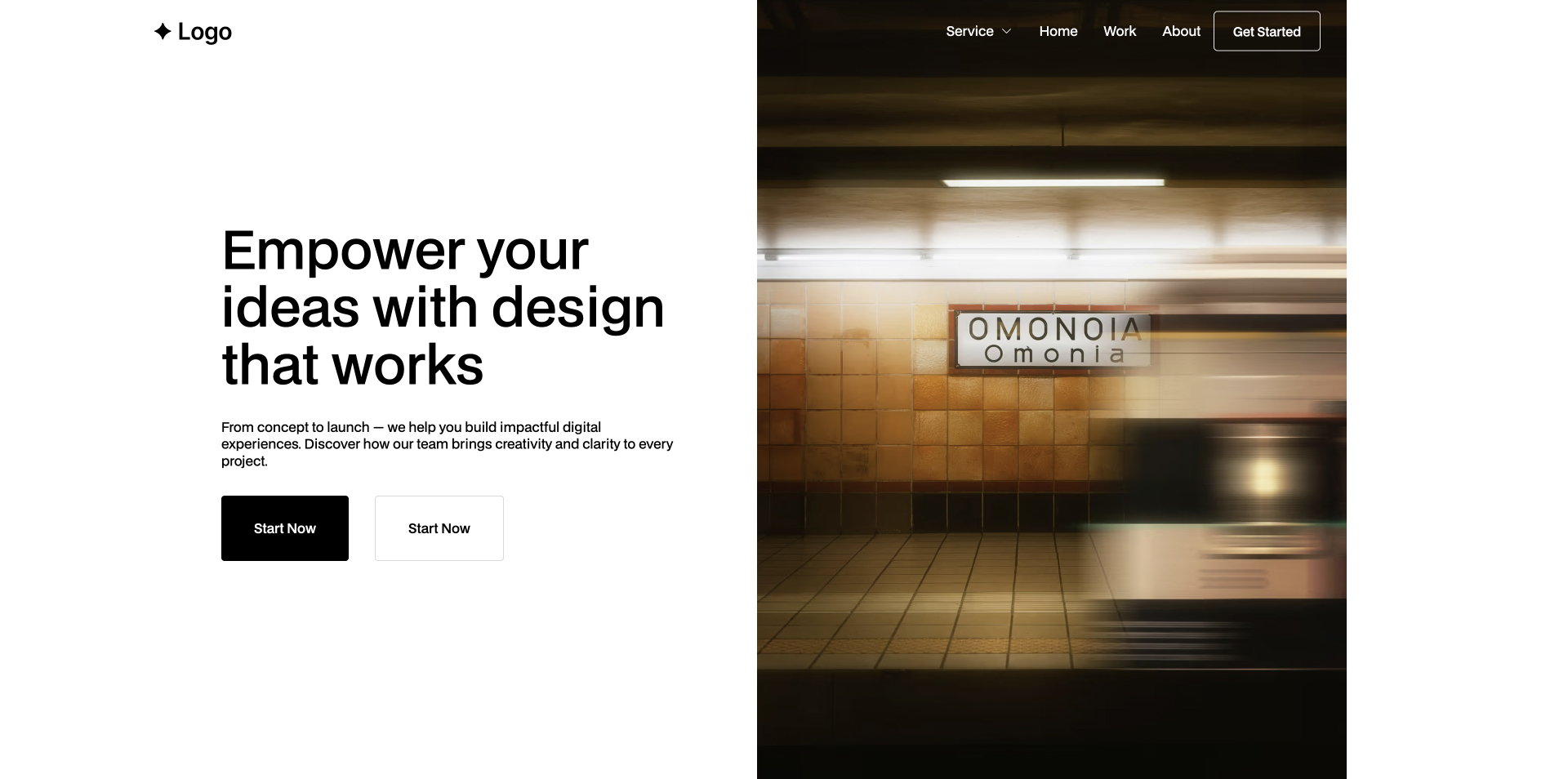 Minimalist hero Webflow component for product launch