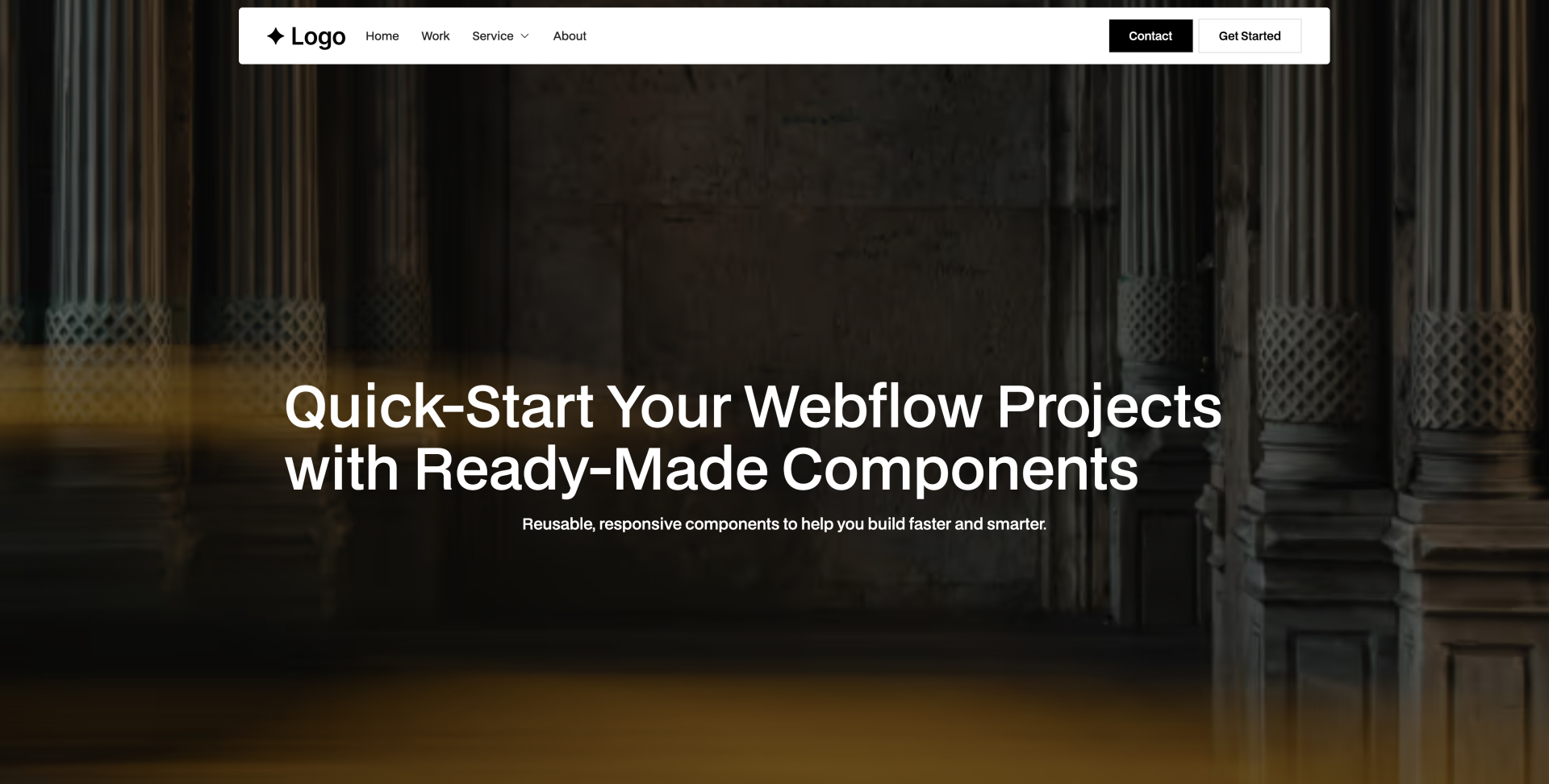Hero section with headline, CTA buttons, and modern product image gallery.