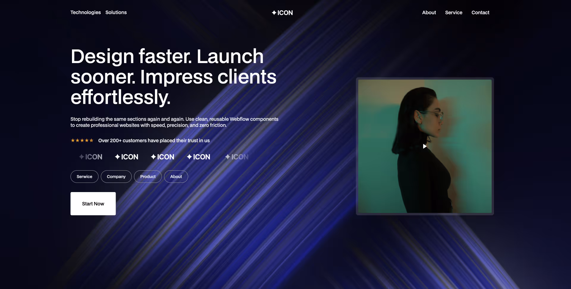 Webflow designer working with clean, reusable UI components to build modern, fast, responsive websites, webflow component