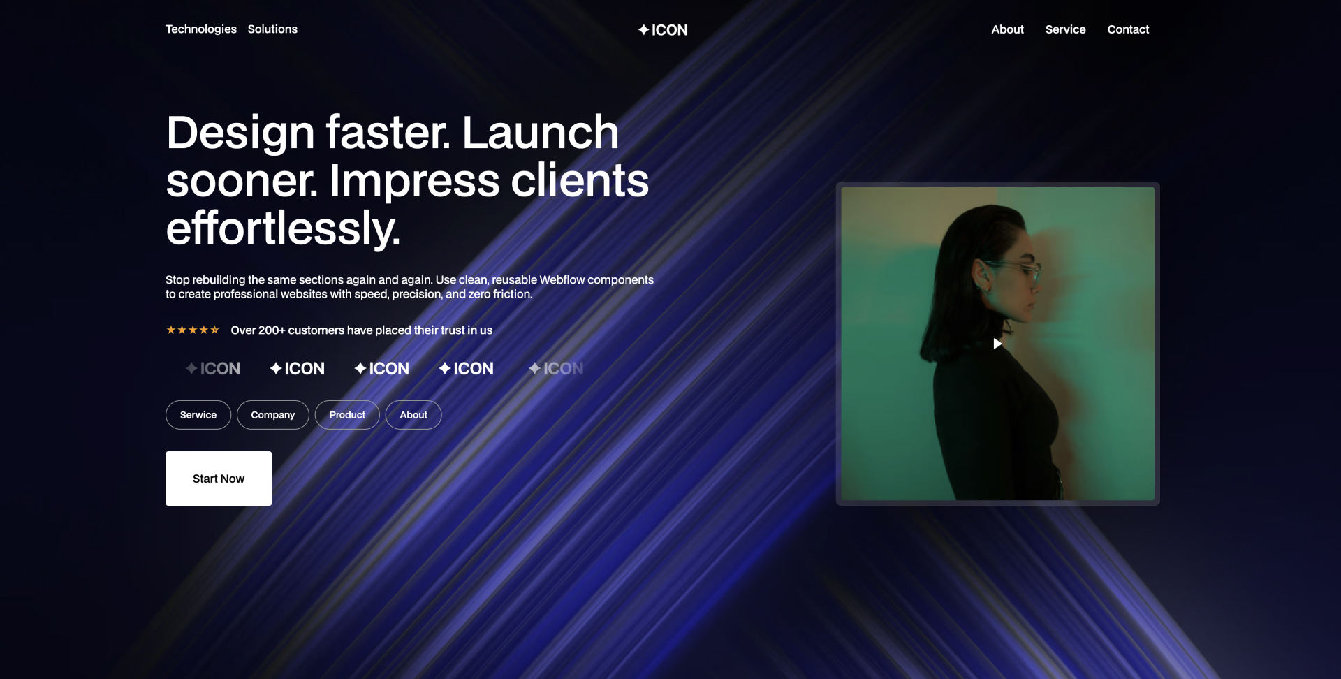 Webflow designer working with clean, reusable UI components to build modern, fast, responsive websites, webflow component