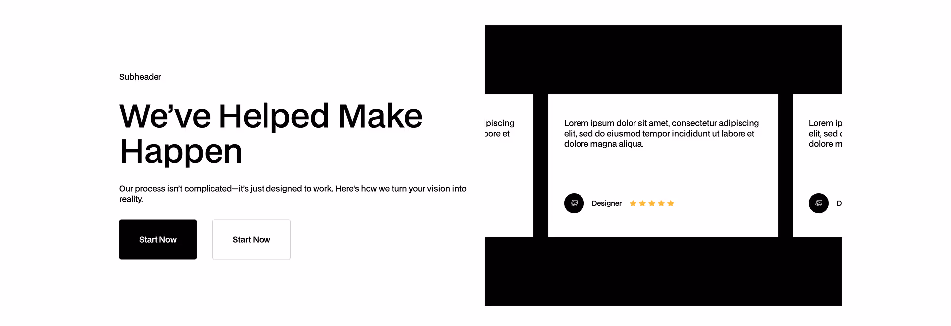 Webflow CTA component with headline, subtext, dual buttons and brand icon row