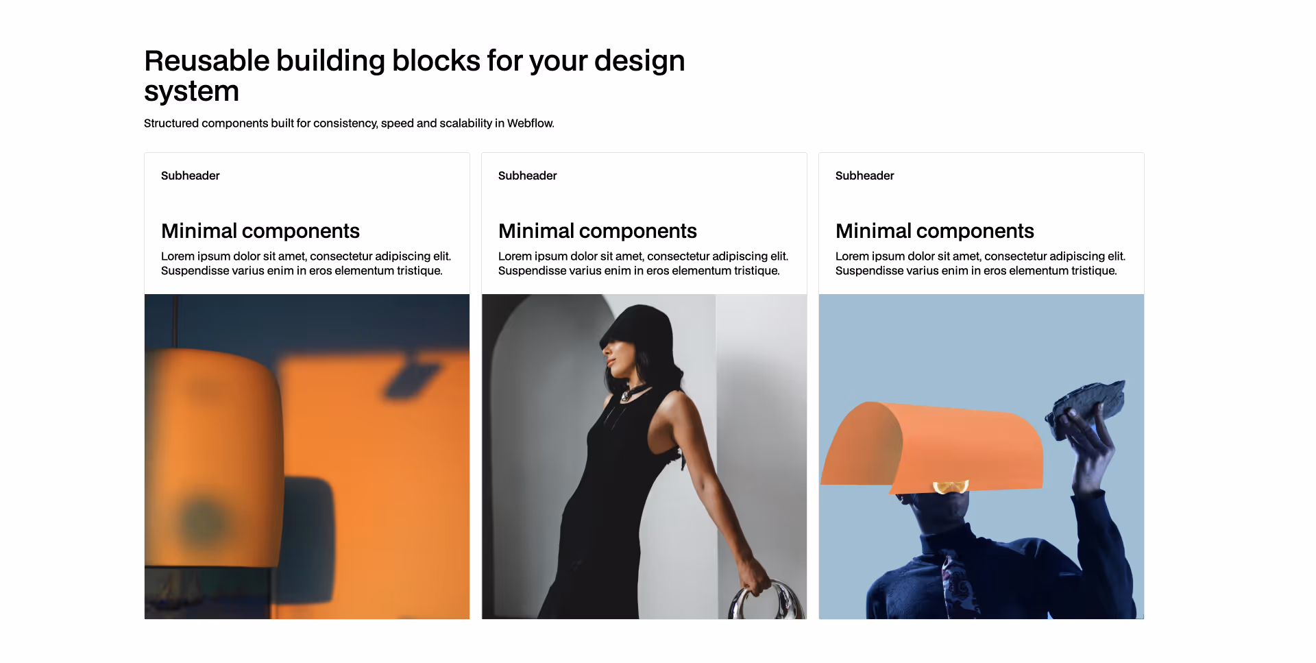 Feature card Webflow component with icon and short copy