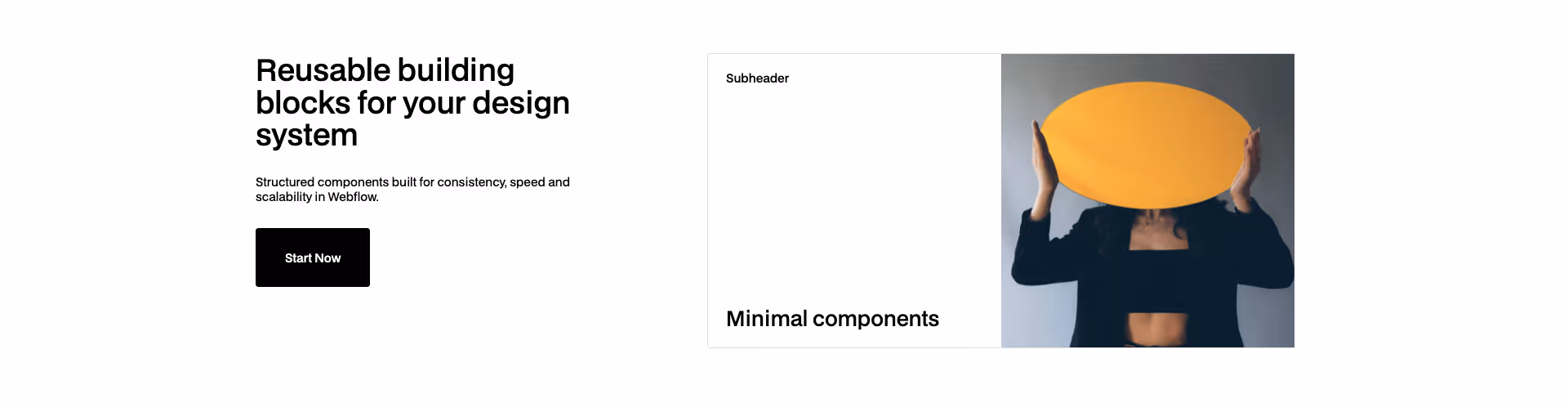 Webflow component card with label and CTA