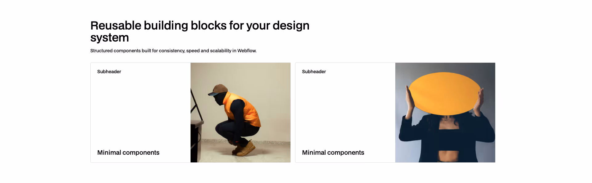 Overlapping image card Webflow component