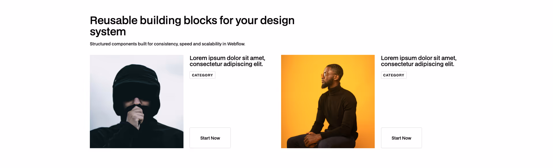 Elevated content card Webflow component