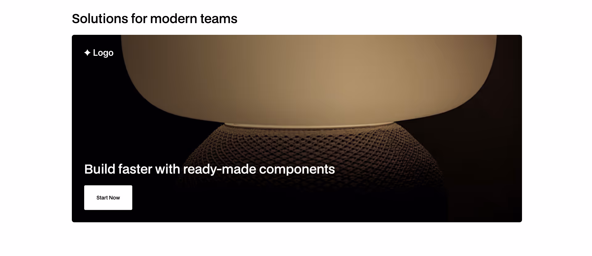 Four-column Webflow card layout with the heading ‘Design fast. Launch faster.’, descriptive text, and ‘Get Started’ links below decorative icons
