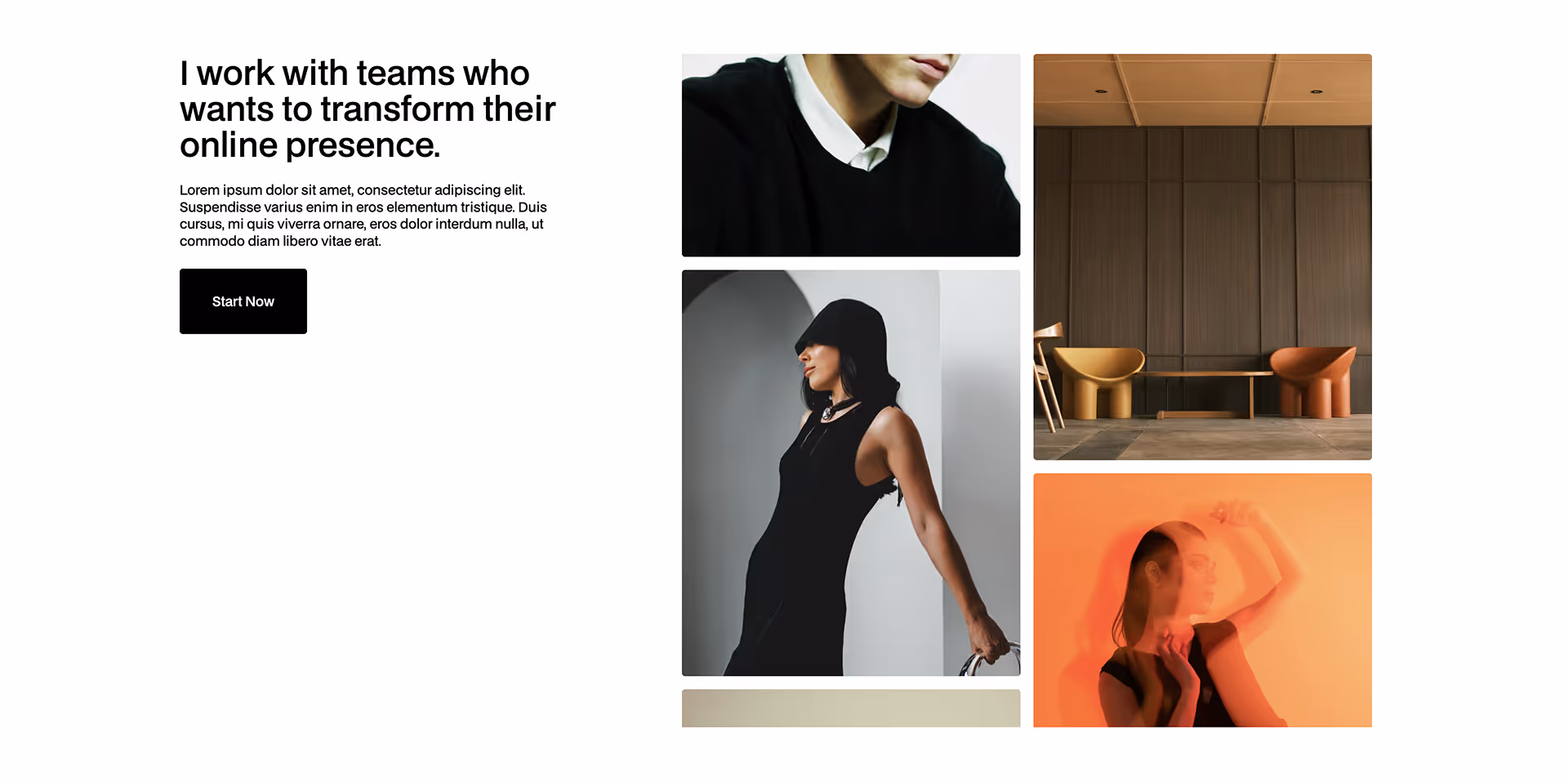 Minimal grid feature Webflow component