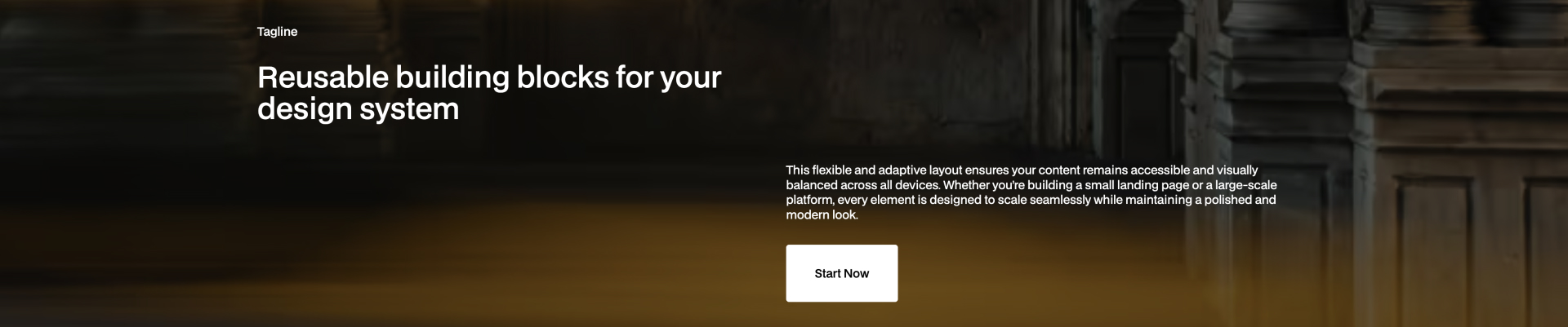 Webflow component with headline, description, CTA button, and double image layout for scalable content presentation