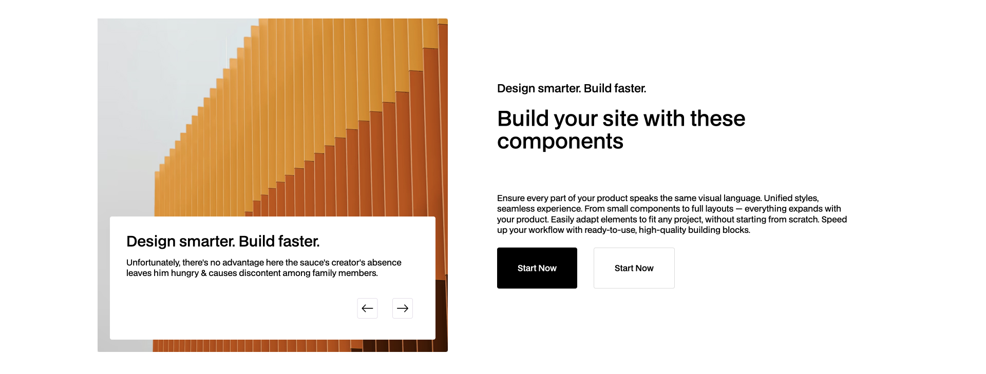 Fullscreen Webflow component with centered hero image icon, headline, description, and CTA on dark background