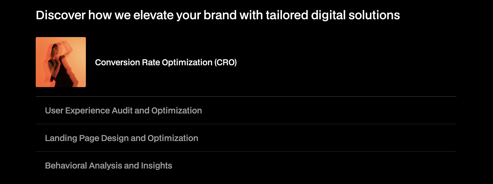 Webflow features section with bold headline, supporting paragraph, two CTA buttons, and two image placeholders for visual content