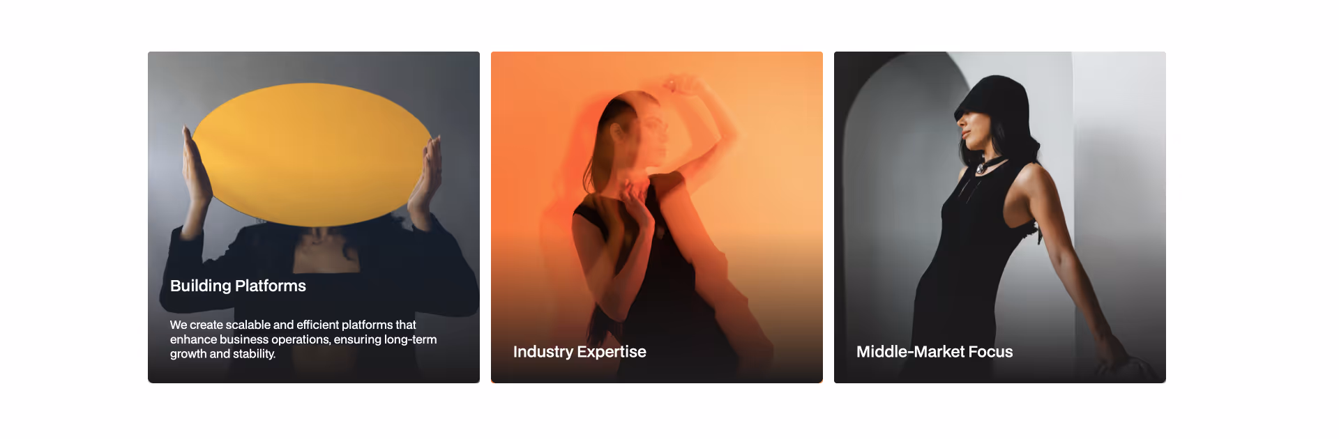 Interactive Webflow component with hover effect on service cards: Social Media Ads, Web Design, Analytics.