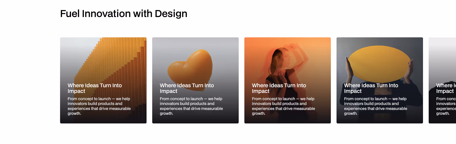 Component Library section with image icon, dark background and white text, describing reusable Webflow components