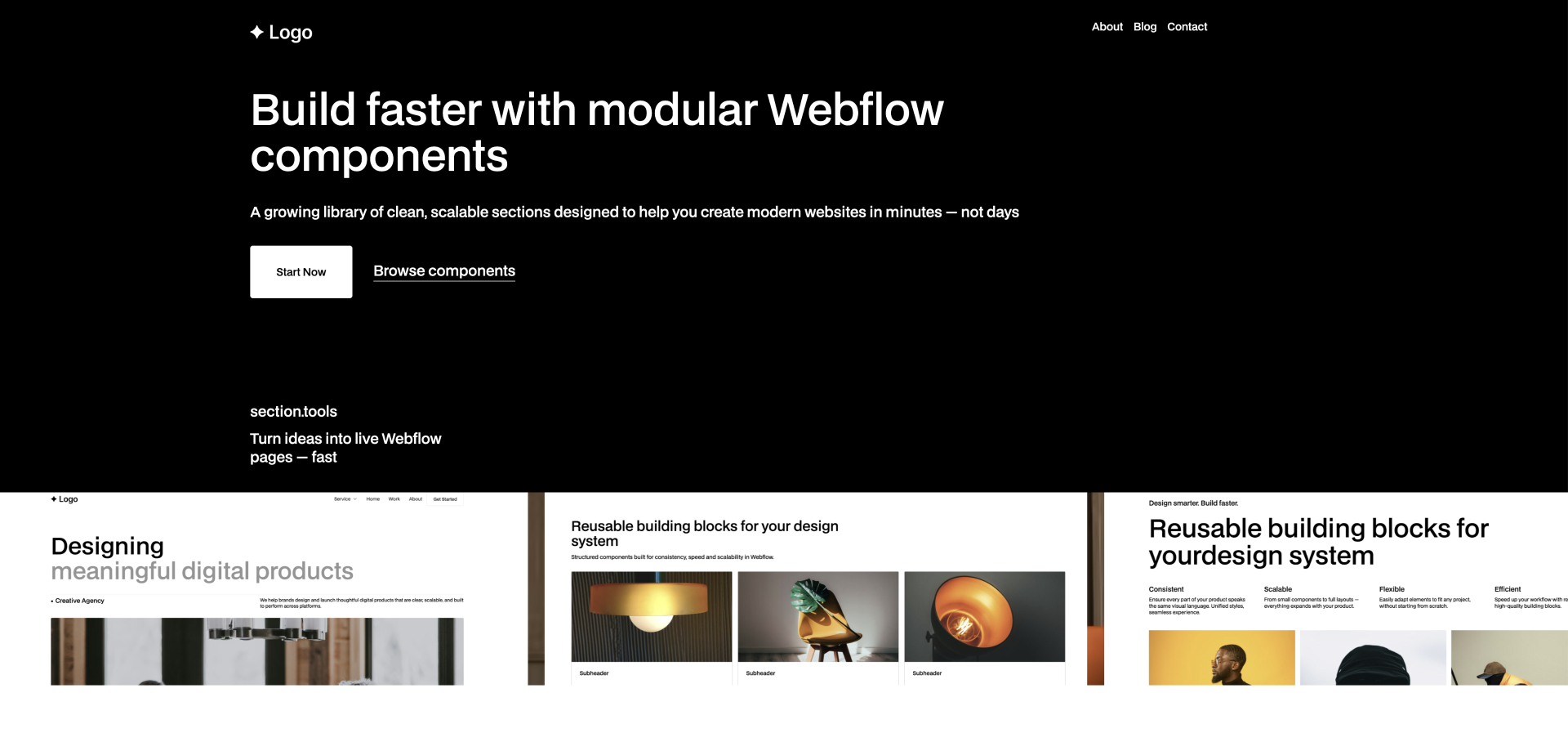 Hero 11 Webflow component – Animated image