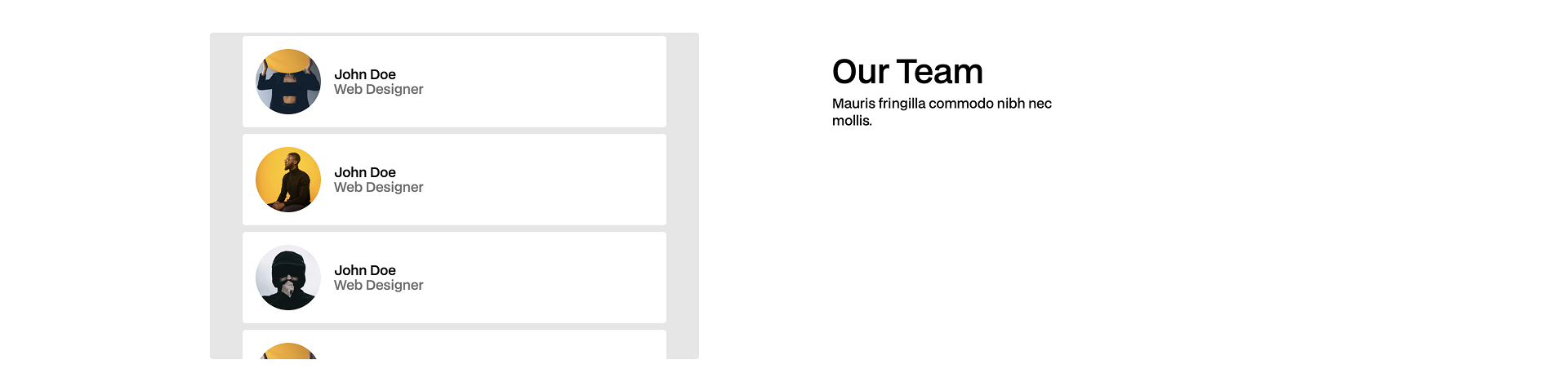 Webflow image slider team