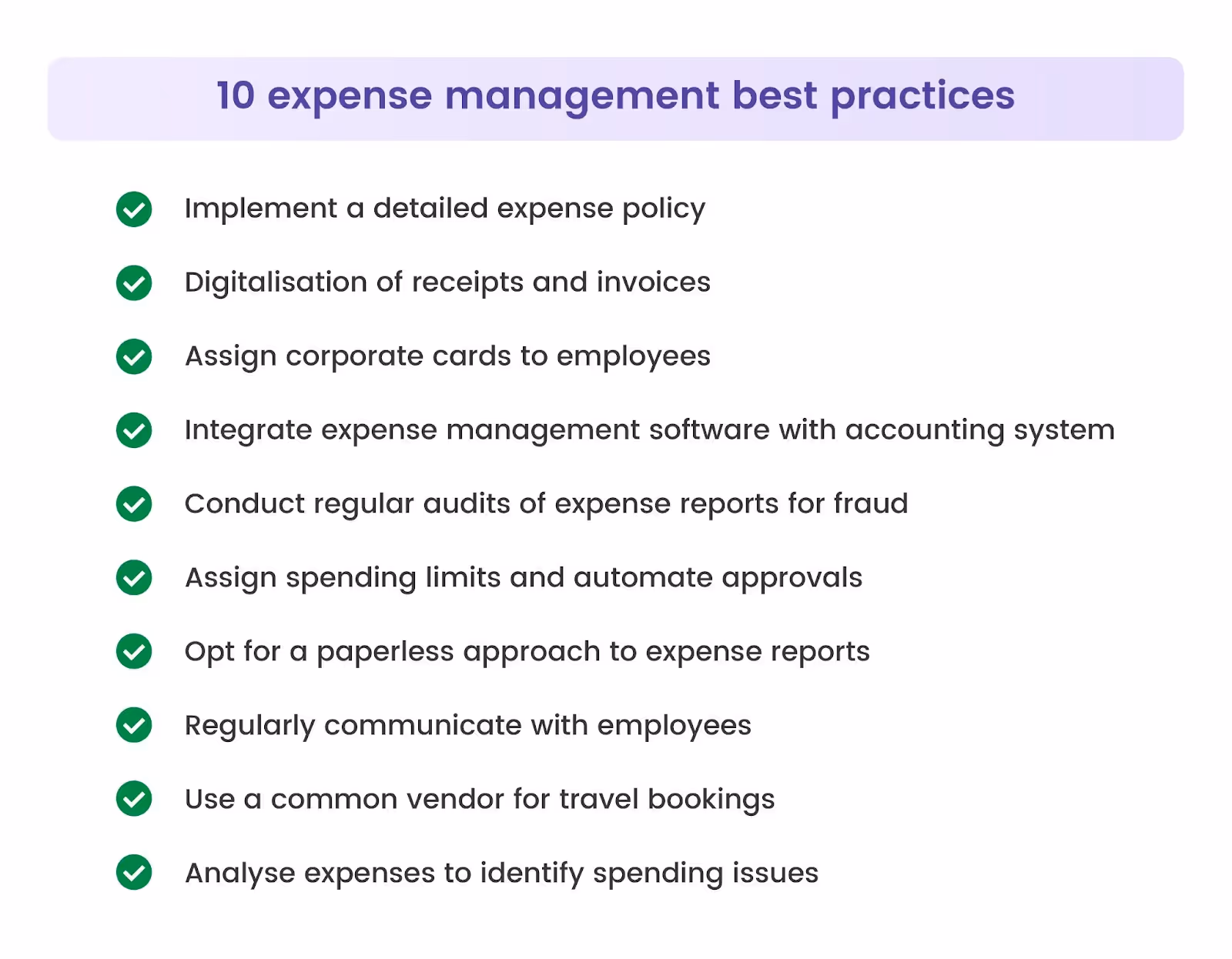 Follow expense management best practices to streamline business spending