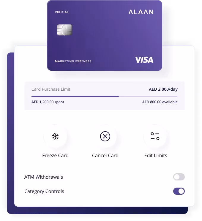 virtual corporate cards for marketing related expenses
