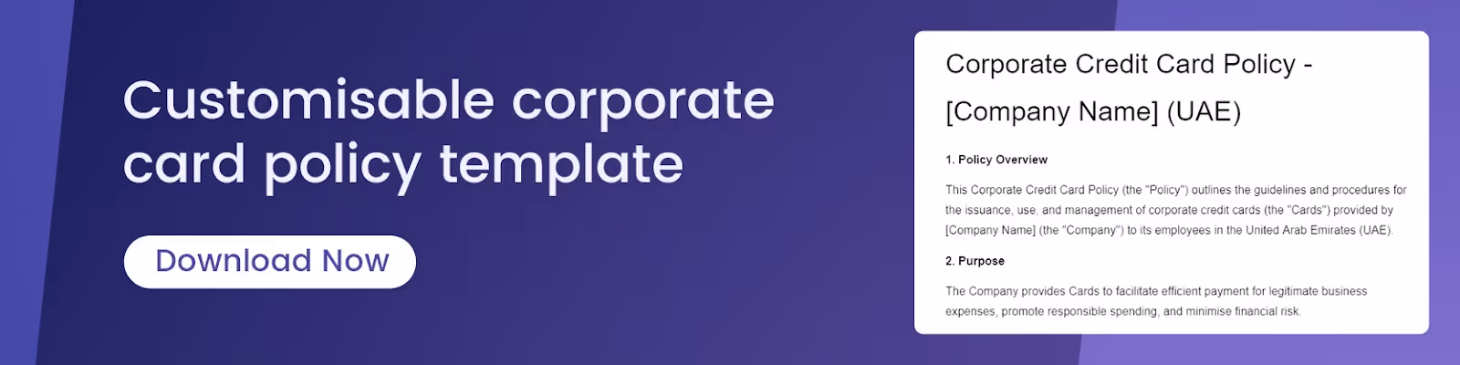 Customizable Corporate Card Policy Template