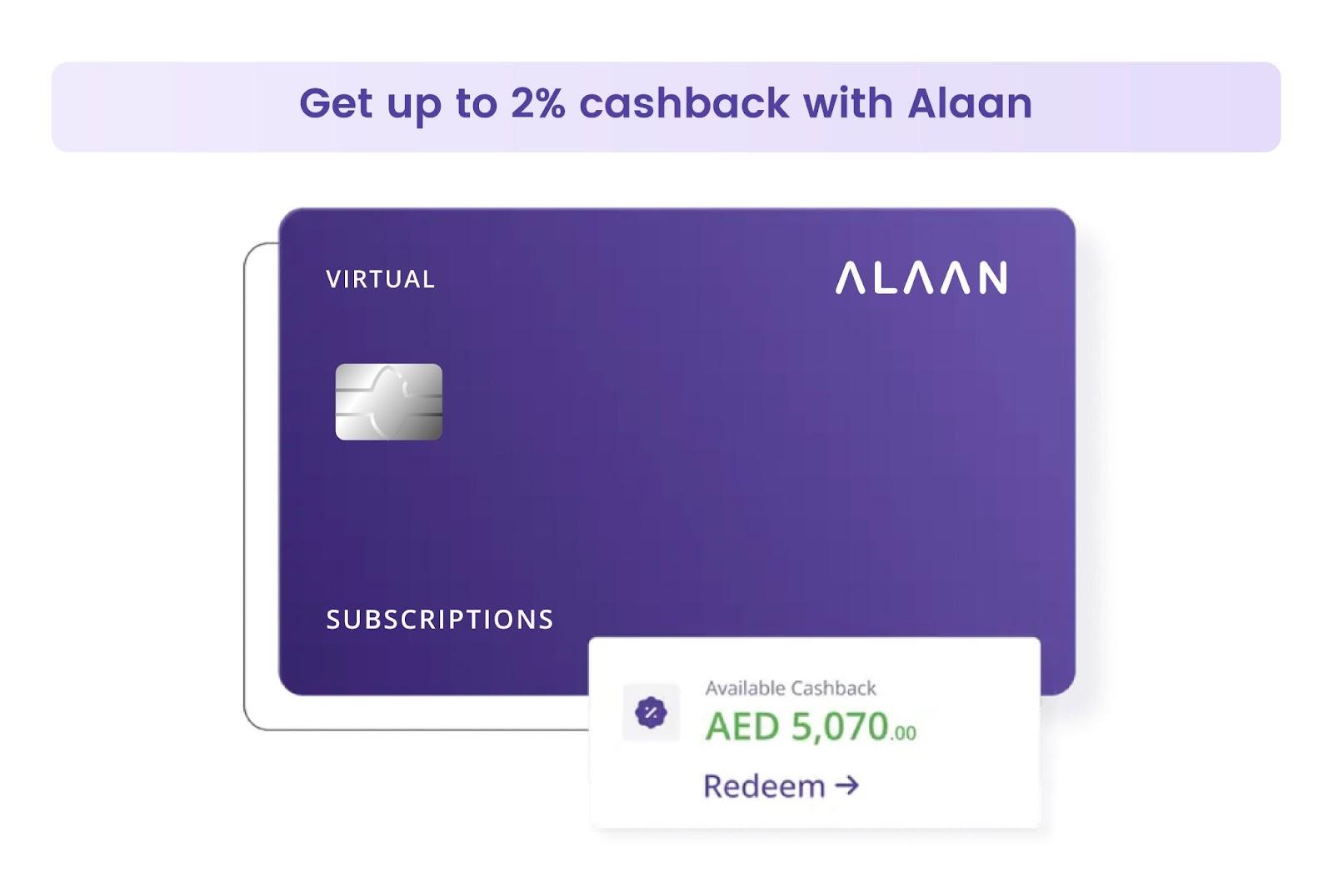 Get 2% cashback with Alaan