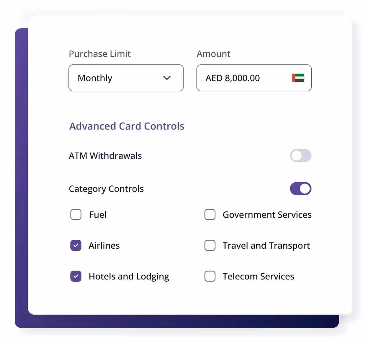 Smart spend controls in Alaan
