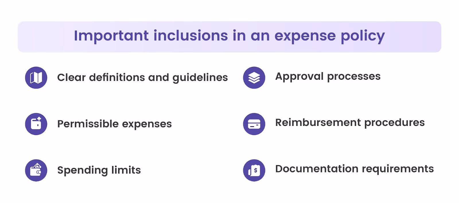 You need to create a comprehensive expense policy factoring in these aspects.