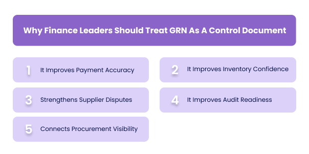 Why Finance Leaders Should Treat GRN As A Control Document