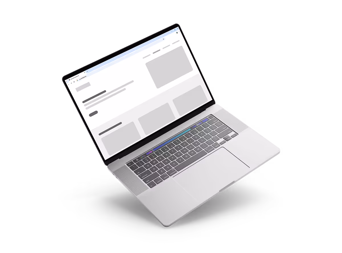 Ein Laptop mit einem simplen Wireframe