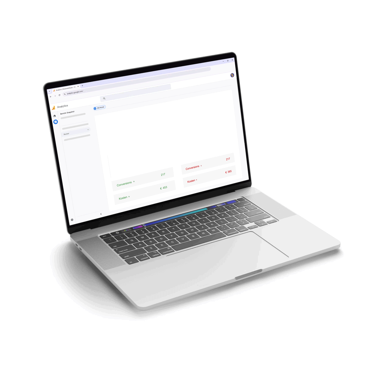 Ein Split-Screen, bei dem die Conversions, sowie die Kosten eines A/B-Test zu sehen sind