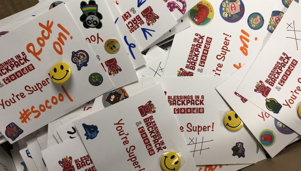 closeup of cards for Blessings in a Backpack