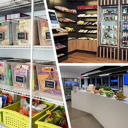 collage showing three different pantry looks from casual to high-end