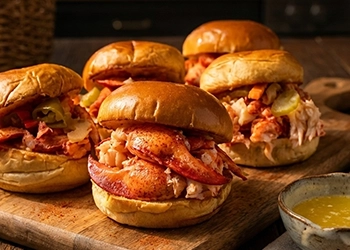 Lobster rolls with melted butter from Happy Lobster