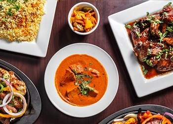 Table of Indian dishes from Tandoor Char House