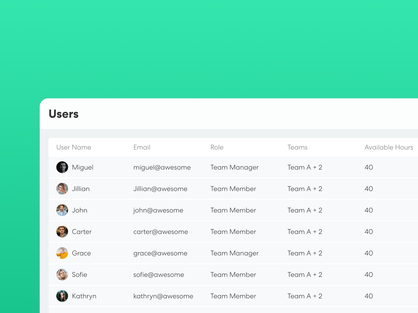 custom work hours capacity management feature