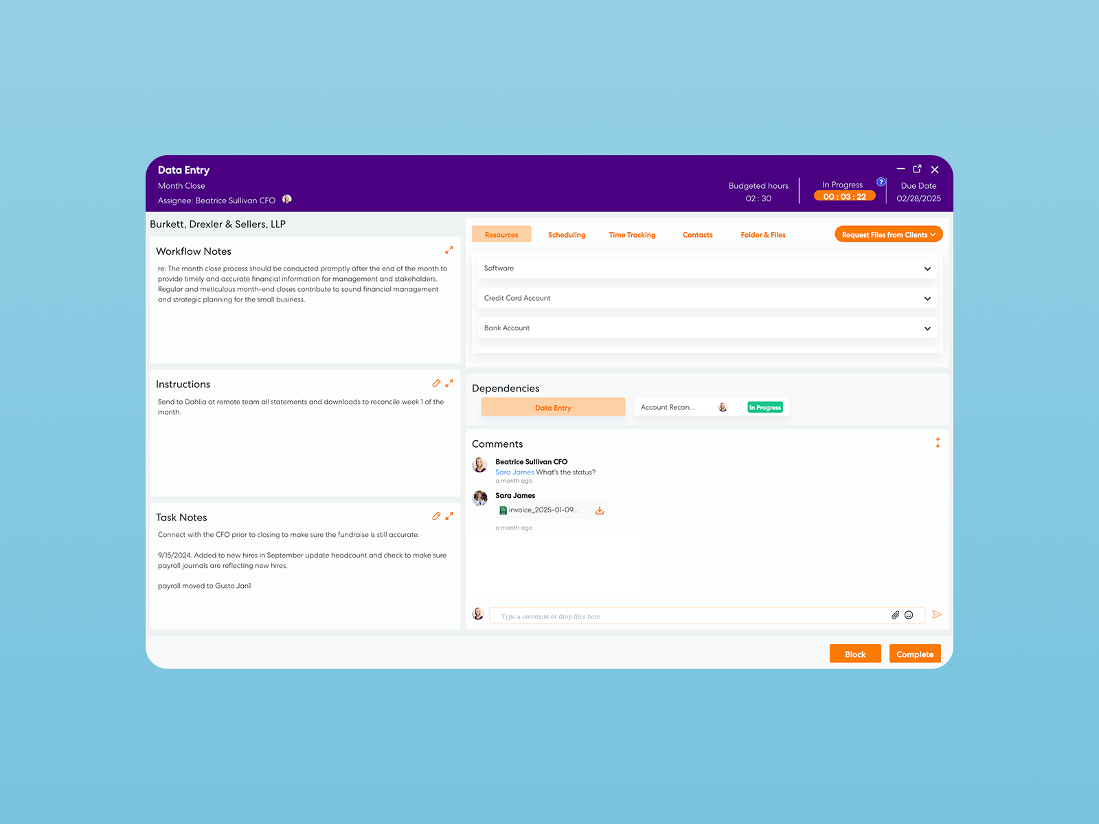 Levvy's task management task modal