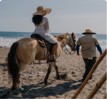 Paseo a caballo en Playa Mizata
