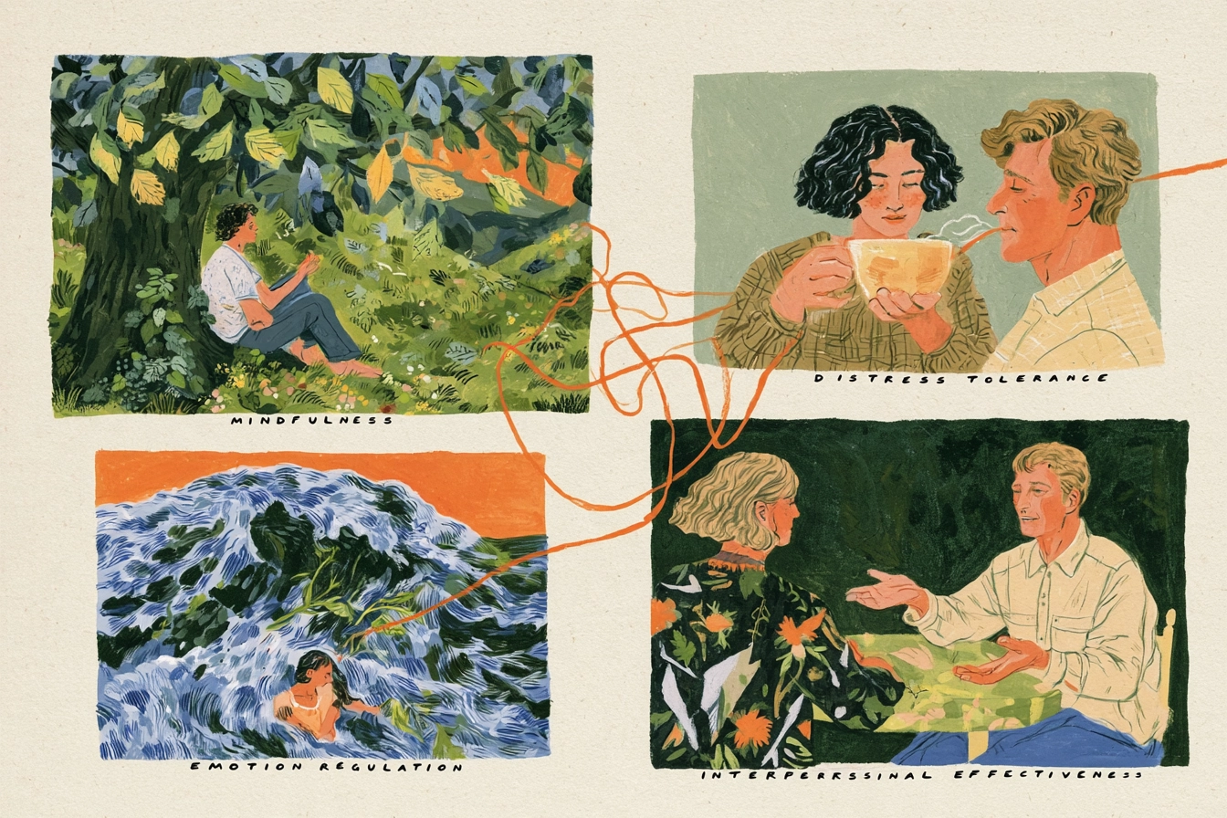 Woman writing in a journal at a desk