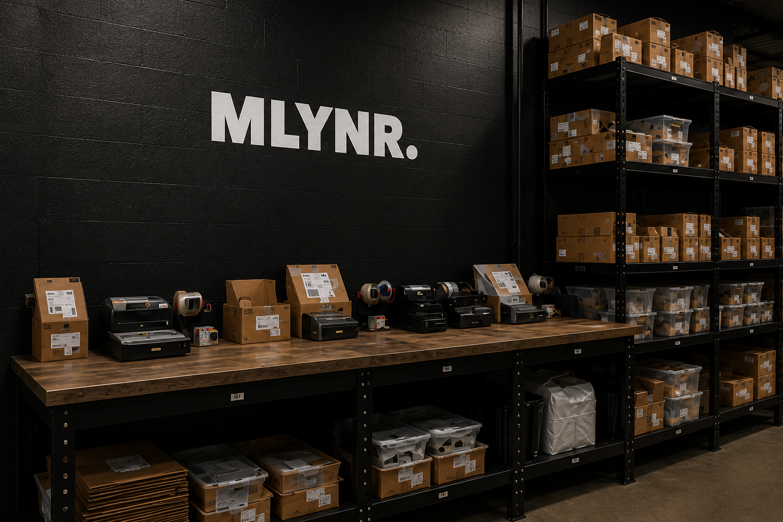MLYNR depo — paketleme alanı