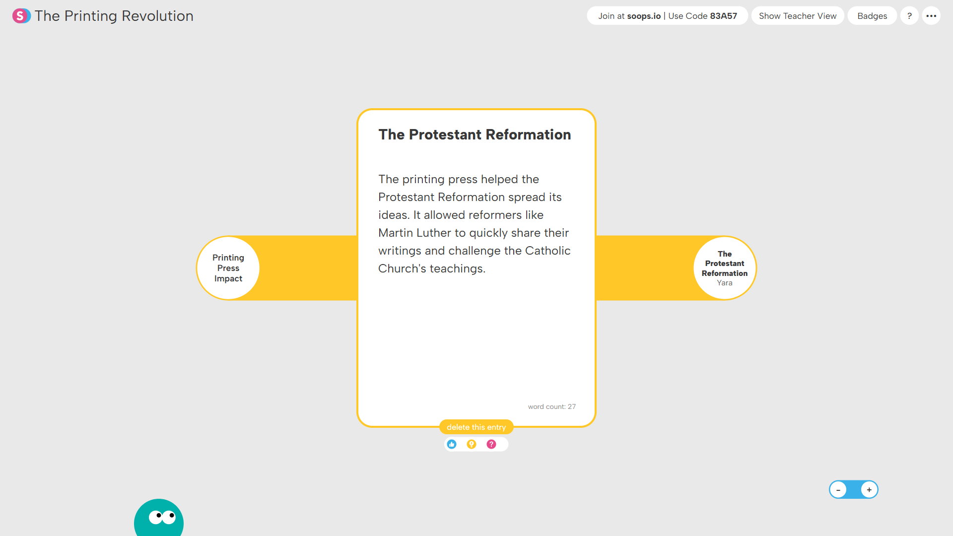 Columns Superstructure: graphic representation of three categories, categorizing literary devices in 'Invictus' into Metaphor, Personification, and Imagery with color-coded quotes and contributor names.