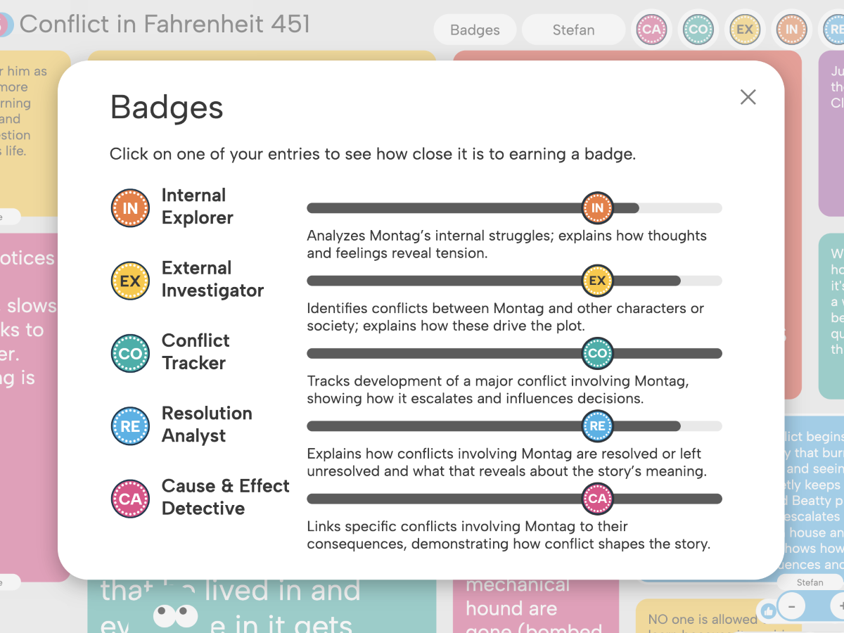 Connect Superstructure: Colorful radial diagram titled 'The Printing Revolution' showing 'Printing Press Impact' at center with 16 surrounding labeled topics like Education, Political Propaganda, Democracy, and The Scientific Revolution, each associated with a name.