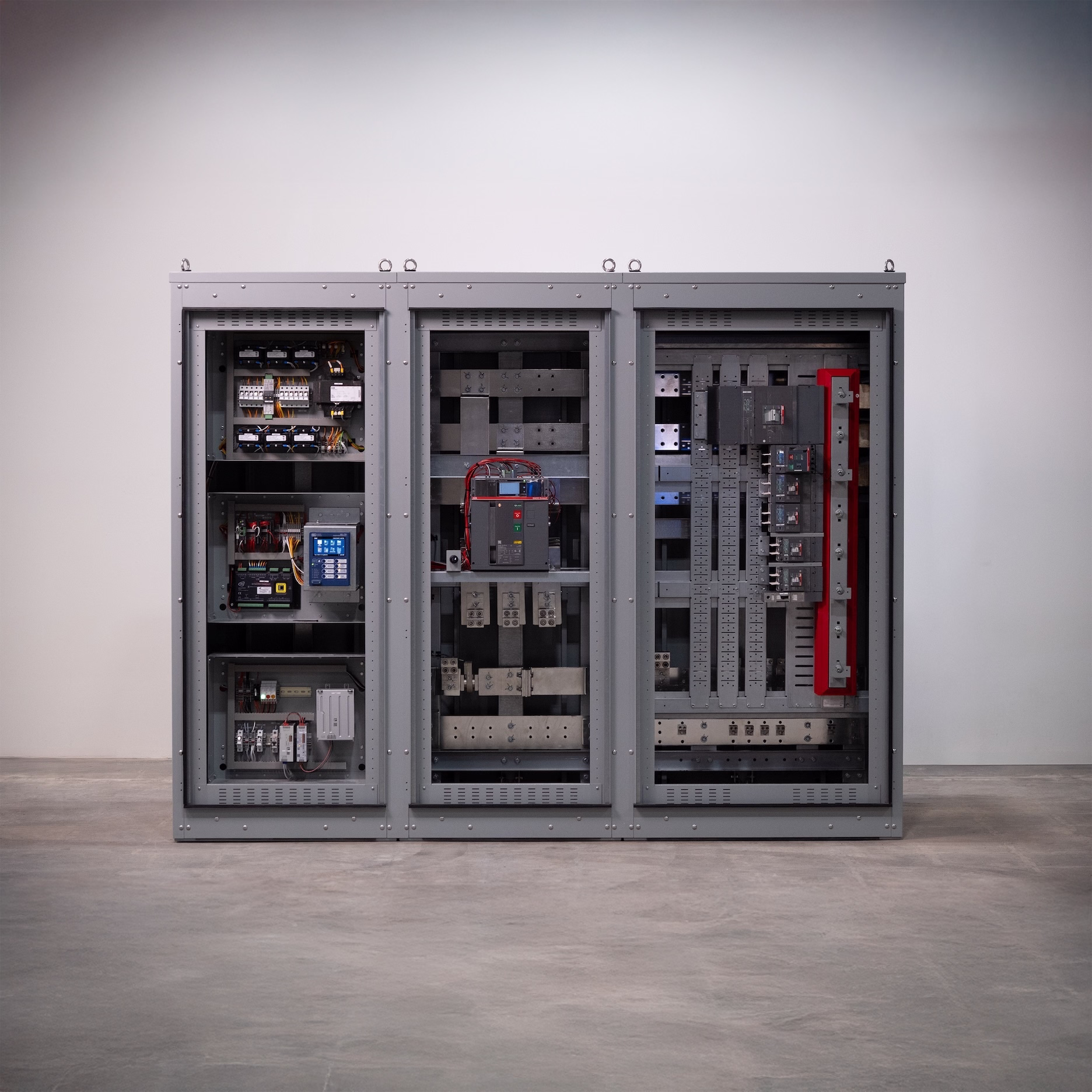 a Giga Energy switchboard in their California factory