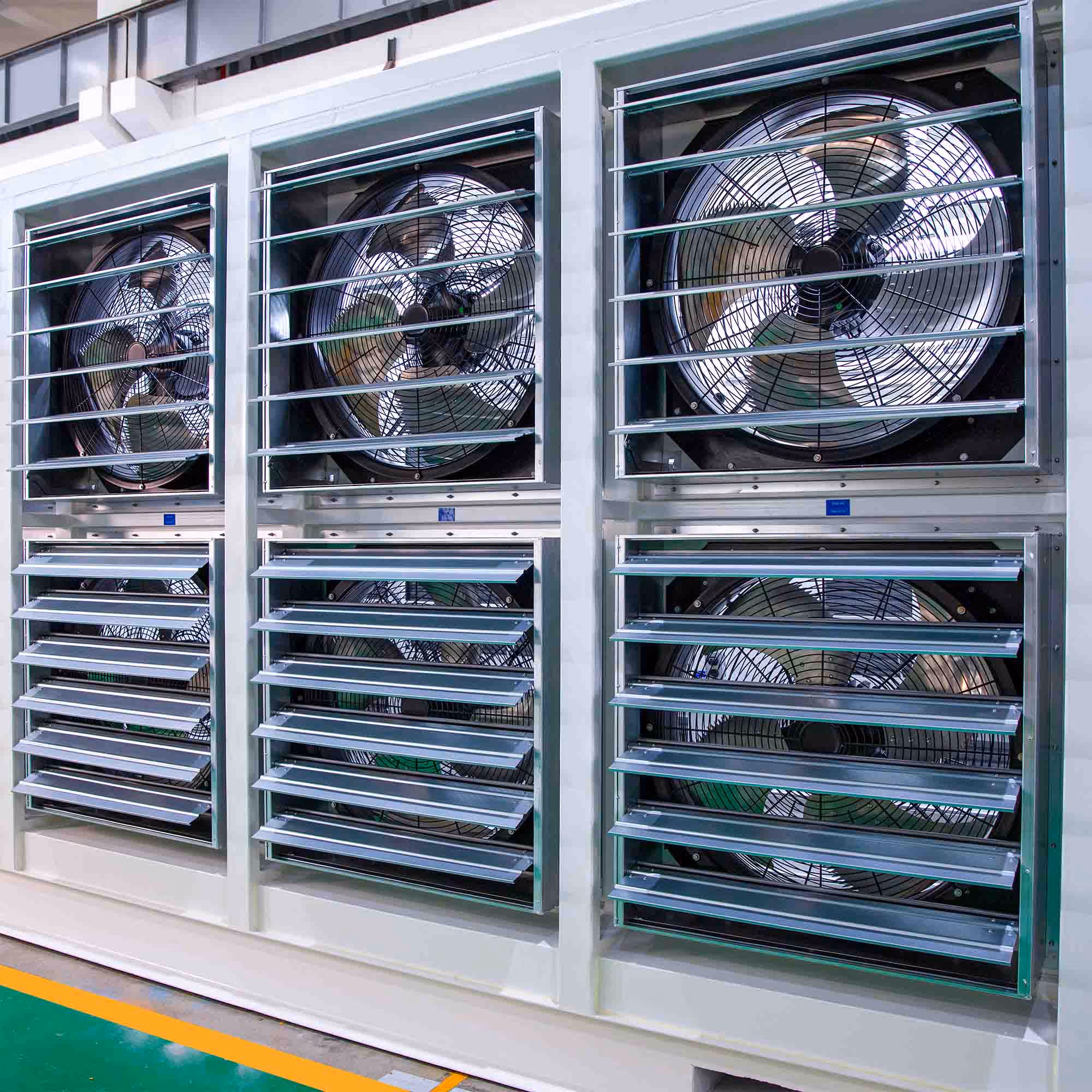 fans and shutters of Giga Box Air bitcoin mining container